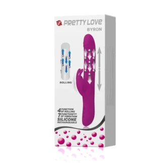 DILDO VIBRADOR BYRON - CON ROTACIÓN INTERNA Y ESTIMULADOR DE CLÍTORIS